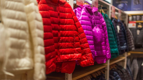 Down Jackets in a Shop